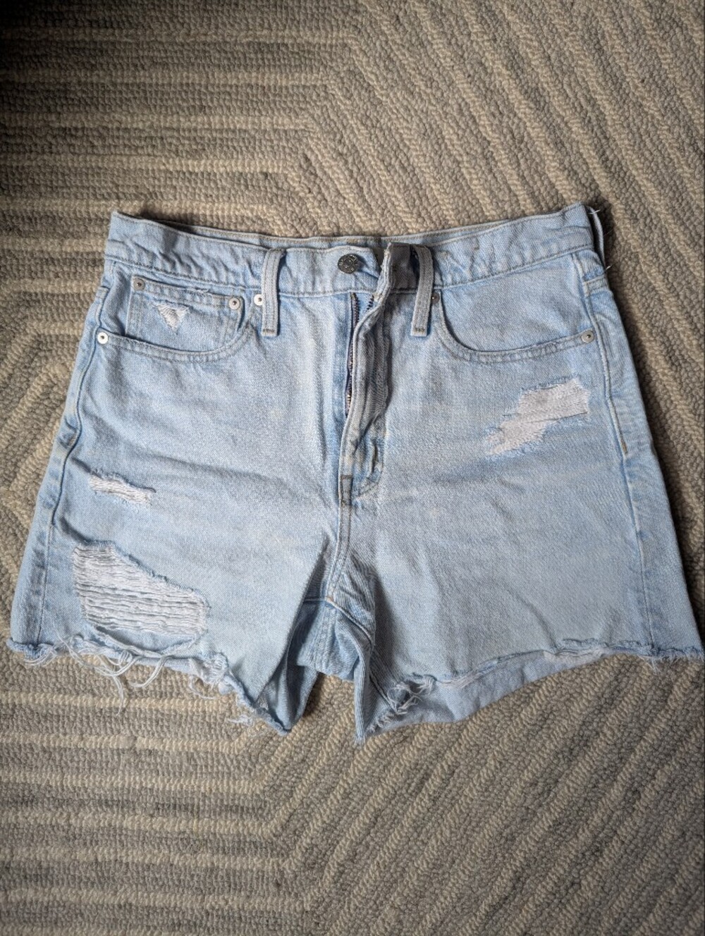 Madewell Relaxed-Fit Mid-Length Denim Shorts, Light Wash
